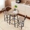 Light Gray 3-Piece Bar Table Set with Rounded Corner Design and Stools